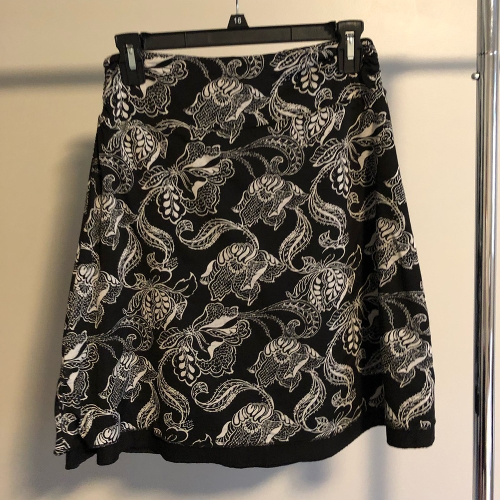 Reversible 2 in 1 Paisley or Black A-Line Skirt